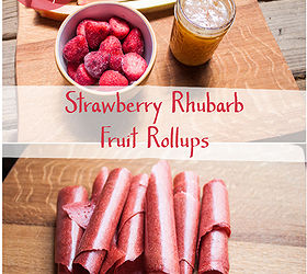 homemade 3 ingredient strawberry rhubarb fruit rollups, homesteading