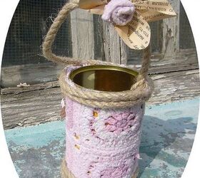 recycling shabby chic can bucket, crafts