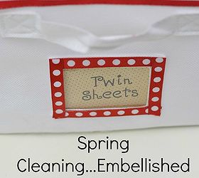 spring cleaning embellished baskets for the linen closet, cleaning tips, closet, crafts, shelving ideas, Embellished Baskets for the Linen Closet