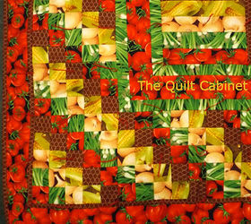 magic touch her quilt cabinet, cleaning tips, closet, crafts, Her is a close up of The Produce Quilt My way of growing veggies notice the Chicken Wire it keeps the critters from eating the harvest