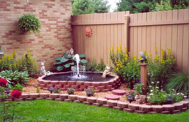 a basic step for yard fountain, ponds water features