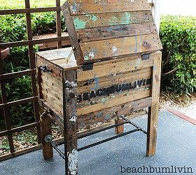 rustic cooler box made from recycled pallets, diy, how to, pallet, repurposing upcycling, Box made from Recycled Pallets Beachbumlivin tag