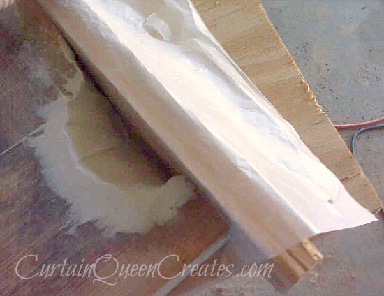 Antique Door Restoration: Mouse Hole Eliminated Hometalk antique door restoration mouse hole eliminated, doors, Wrap the wax paper around the edge - Antique Door Restoration: Mouse Hole Eliminated Hometalk