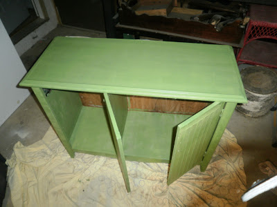 cabinet makeover, painted furniture, Mid progress from
