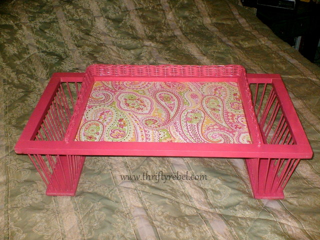 bed tray with magazine holder makeover, crafts, Bed Tray Makeover