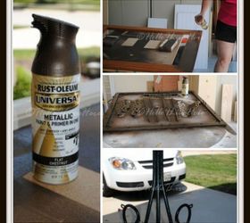 diy 15 coffee table makeover, chalk paint, diy, painted furniture, Spraying the top and the hardware with Rust Oleum
