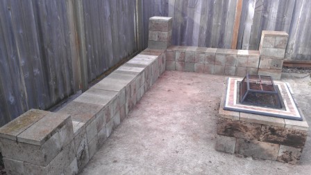 reuseing cinder blocks to make a fire pit, decks, gardening, outdoor living, We can fit at least 15 people comfortably