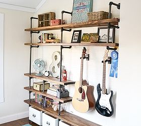 how to build industrial shelves, bedroom ideas, diy, how to, shelving ideas