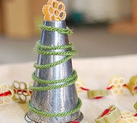 pastatastic christmas decorations, christmas decorations, crafts, repurposing upcycling, seasonal holiday decor, wreaths, A sweet tree made from a vintage piping nozzle and a pasta star