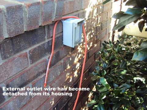 careful homeowners exterior outlet wiring can become detached from its housing and, electrical, home security