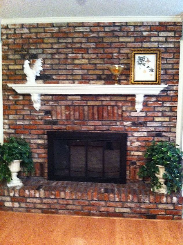 q massive brick fireplace, concrete masonry, fireplaces mantels, home decor, living room ideas