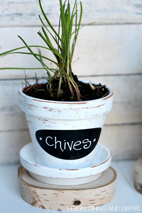 diy herb pots, chalkboard paint, crafts, gardening, Create these rustic pots with chalkboard labels using simple supplies from your local Michaels They are perfect to put herbs in for both indoor or out and so easy too Click through to find the full tutorial MPinterestParty