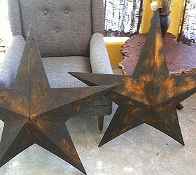 rusting metal pieces, painted furniture, Stars complete