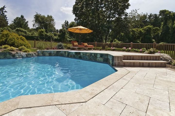 are you thinking about travertine for your new patio, concrete masonry, decks, outdoor living, patio, pool designs, spas, woodworking projects, Using Travertine Outdoors