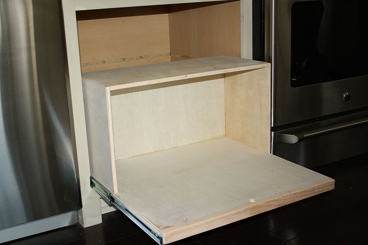making a kitchen cabinet more functional, kitchen cabinets, shelving ideas, Built this box thingy