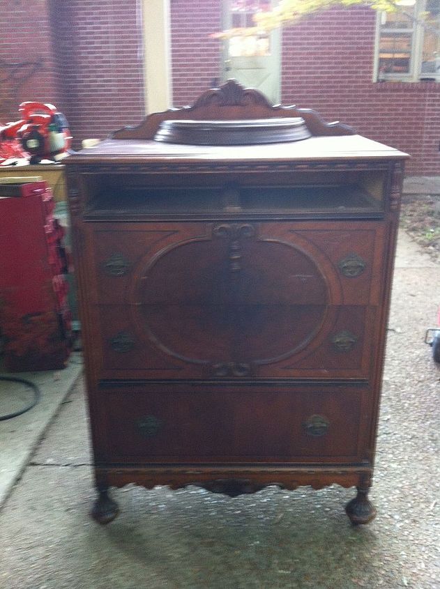 my favorite makeover, painted furniture, This piece had a lot of veneer patching to be done
