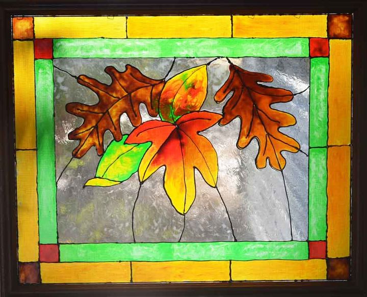 vidrieras de imitacion de hojas de otono fallcolors