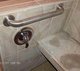 custom tile shower, bathroom ideas, tiling, Tile and trim around shower valve complete