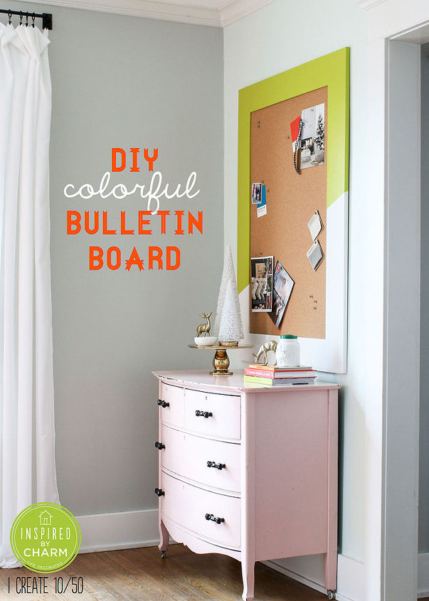 diy colorful bulletin board, crafts, DIY Bulletin Board via Inspired by Charm