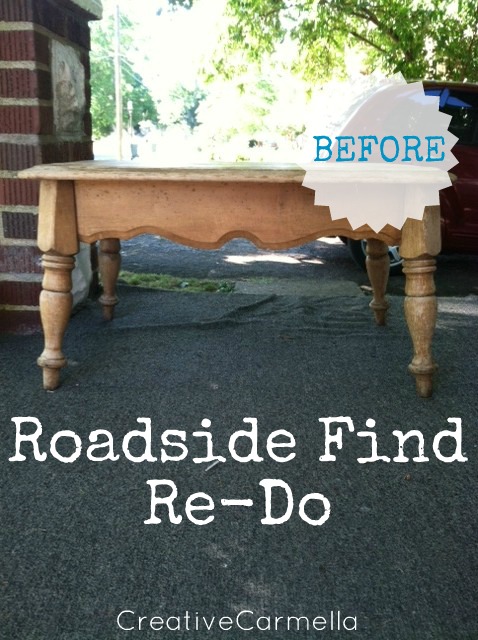 roadside find re do kid s chalkboard table, chalkboard paint, painted furniture, Before found on the side of the road