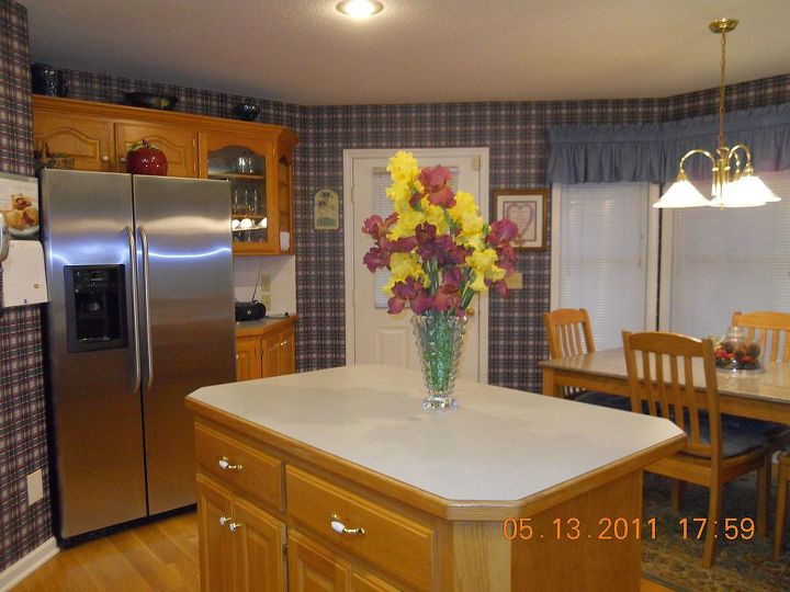 updated my kitchen removed old wallpaper, home decor, kitchen design, painting