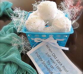 indoor snowball fight, crafts, seasonal holiday decor, pop in a basket