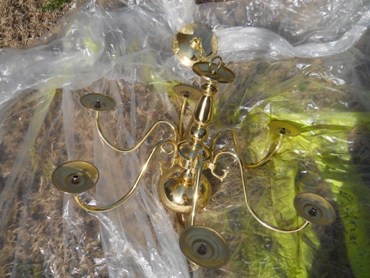 make an outdoor chandelier for you next bbq, outdoor living, Use a discarded chandelier
