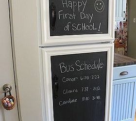 framed chalkboard panels for the fridge, appliances, cleaning tips, kitchen design