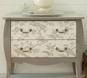 diy project of the week wallpaper your furniture, home decor, painted furniture, Add some decorative graphics to the front of a dresser