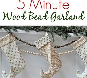 5 minute wood bead garland, seasonal holiday decor