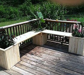 planter bench, decks, diy, gardening, woodworking projects