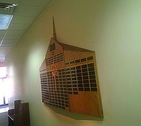 wall display i built for our church a few years back, diy, woodworking projects, View of the hallway to give some reference