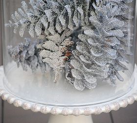 diy holiday decor glittered pinecones, crafts, seasonal holiday decor, wreaths, In a cloche anywhere your heart desires