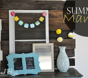 a fake mantel summer version, home decor, seasonal holiday decor, Summer Mantel