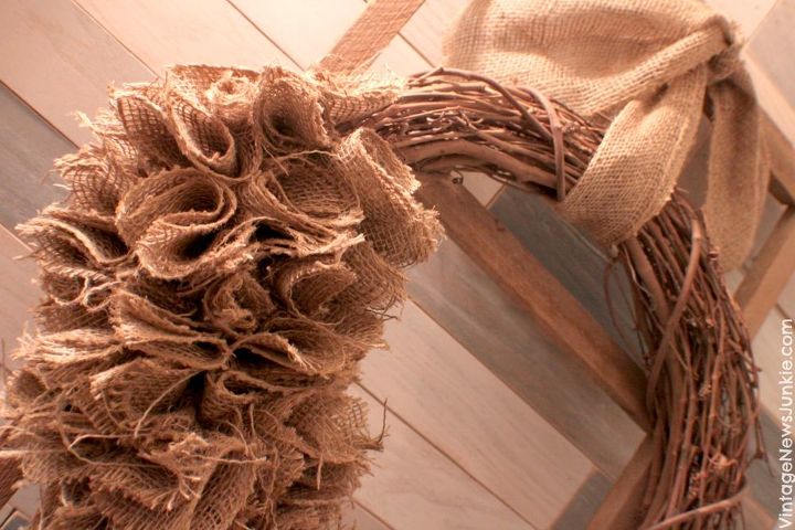how to make a burlap wreath with a video, crafts, wreaths