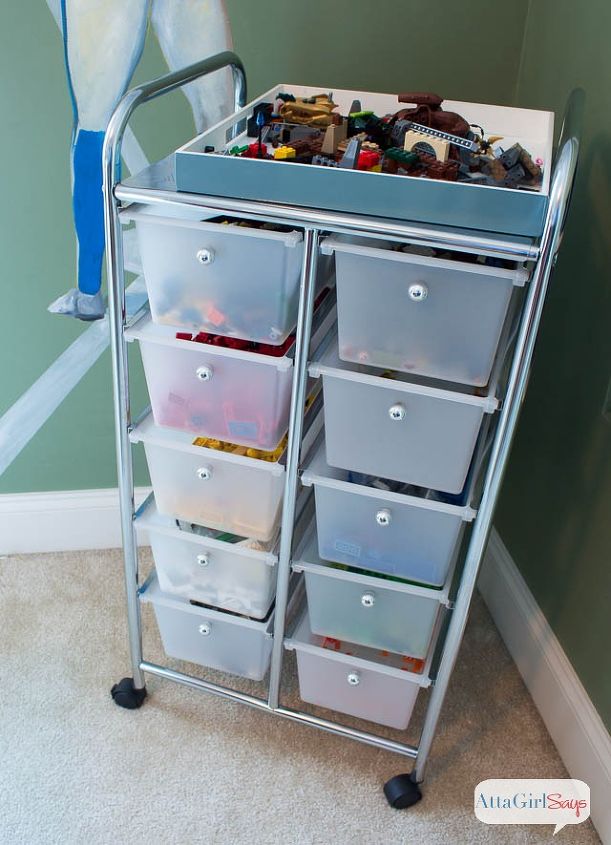 lego storage organization, entertainment rec rooms, organizing, storage ideas, Rolling Lego storage cart
