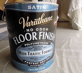 diy painted floor cloth, flooring, painting, Remove painter s tape Apply 2 to 3 coats of the sealer to insure the best protection of your floor cloth Again I used a good paint roller and was sure to let the sealer dry completely dry between coats