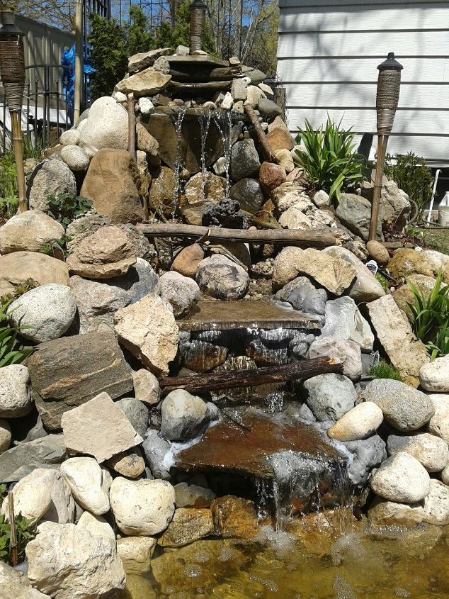 home made waterfall and ponds, diy, ponds water features