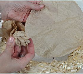 coffee filter fall wreath, crafts, repurposing upcycling, seasonal holiday decor, wreaths, Natural coffee filters take on the texture of lovely aged paper when you crinkle them up and then spread them out again