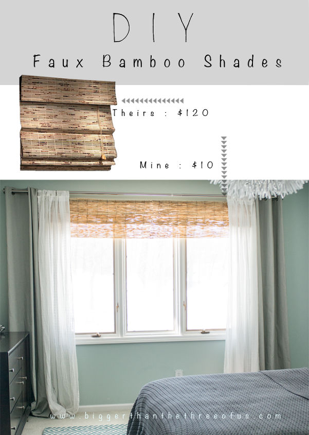 diy bamboo blinds out of outdoor fencing, diy, home decor, repurposing upcycling, window treatments, windows, Layer your curtains over the faux bamboo shades and enjoy