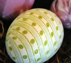 dye your easter eggs using old silk ties and scarves, crafts, easter decorations, seasonal holiday decor, An old silk scarf leaves a nearly perfect imprint