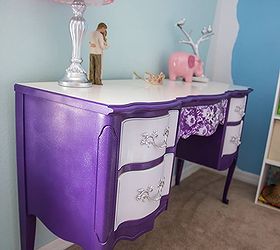 makeover to a princess room, Solid wood French Provincial Dresser painted from top to bottom I also added some glitter paint to give it an extra girly flare