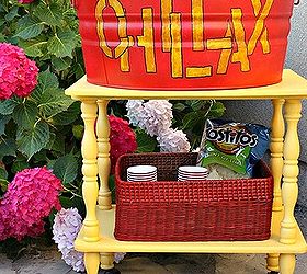 diy drink and bar cart perfect for entertaining outside, outdoor furniture, outdoor living, painted furniture, repurposing upcycling