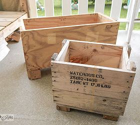 the little crate that morphed into a table with 2 secrets, outdoor furniture, outdoor living, painted furniture, pallet, repurposing upcycling, woodworking projects