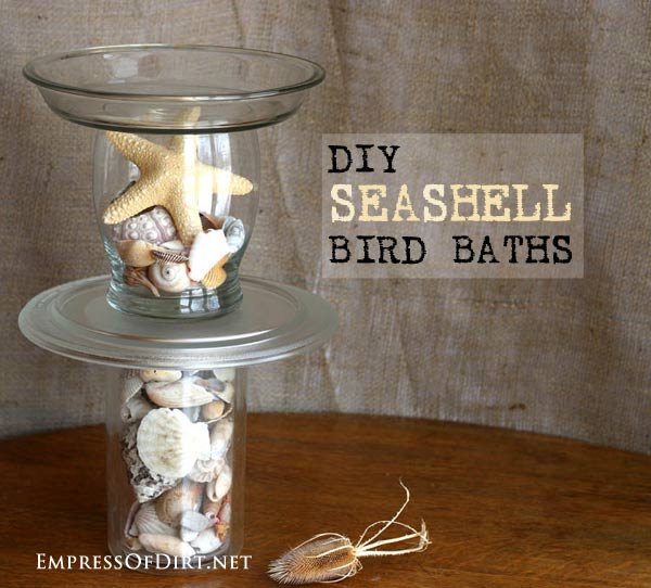 neat trick for making a seashell bird bath more, crafts, repurposing upcycling