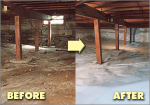 crawl space repair, The CleanSpace Crawl Space Encapsulation System transform your moldy nasty crawl space into a clean and healthy area suitable for storage