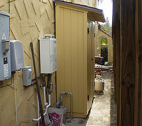 small outdoor storage, Storage nestled in an unused side yard