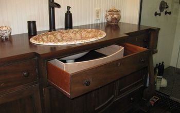 "Wrap Around" Customized Drawer for Antique Turned into Vanity
