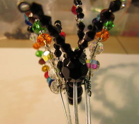 crystal butterfly garden stake, crafts, gardening, Stack them together
