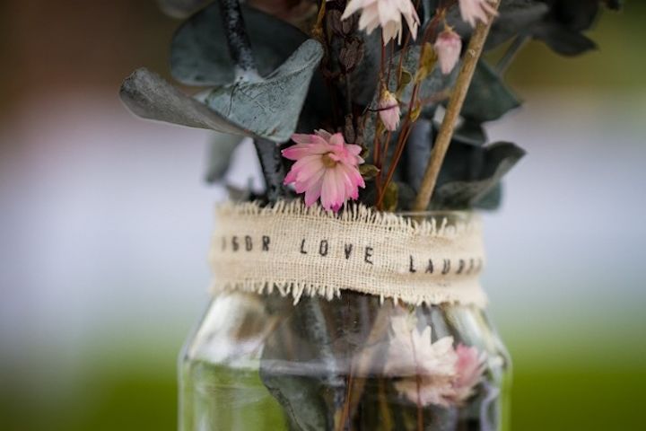 how to create an inexpensive backyard wedding, outdoor living, A small roll of 5 burlap can be printed sewn or even painted to reflect names table numbers or favorite quotes